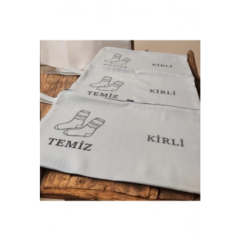 Baskılı Kirli-Temiz Seyahat (Çorap) Torbası