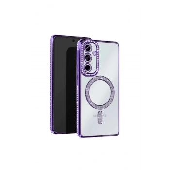 Samsung Galaxy A25 5g Joke Simli Magneticsafe Kılıf - Derin Mor