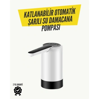 8000mah Şarjlı Damacana Su Pompası | Tek Tuşla Otomatik Su Alımı | 40-80 Sn Dolum | Katlanabilir Tasarım