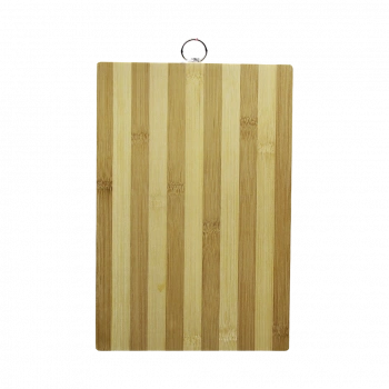 AHŞAP 20X30CM BEYAZ ÇİZGİLİ BAMBU KESİM PANOSU METAL KULPLU (5324)