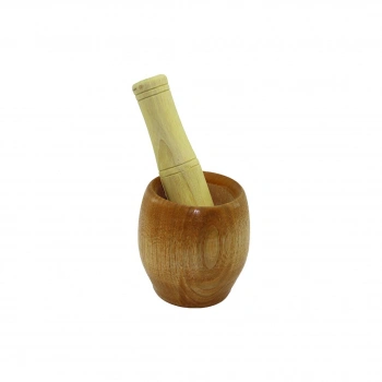 AHŞAP BAMBU HAVAN SARIMSAK DÖVECEK Ç: 7CM--D: 5.8CM--Y: 8.5CM  FİLELİ AMBALAJ (5324)