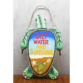 Ahşap Duvara Asmalı Kaplumbağa