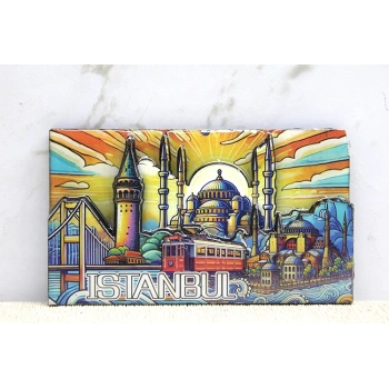 Ahşap İstanbul Temalı Magnet - Model 7