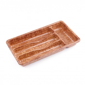 AHŞAP RENK - 4 BÖLMELİ ÇEKMECE İÇİ KAŞIKLIK 36X20CM (5324)