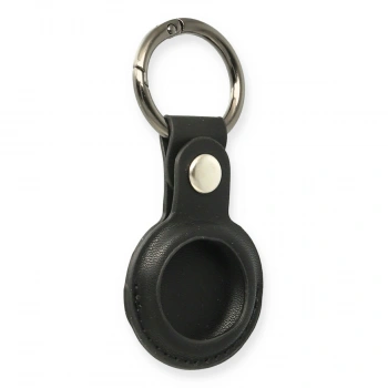 Airtag Anahtarlık Deri Kılıf - Siyah