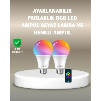 Akıllı 9W RGBW LED Ampul, tasaruflu romantik ışıklı