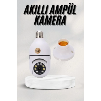 Akıllı Kamera Wifi Kamera Duylu Ampul Görünümlü 360 Derece Dönebilen Ev Kamerası