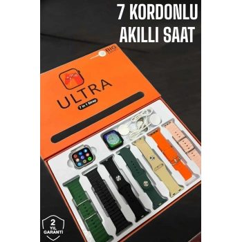 Akıllı Saat 7 Kordonlu Metal,Plastik Ve Hasır Kordon Seçeneği