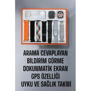 Akıllı Saat 7 Kordonlu Metal,Plastik Ve Hasır Kordon Seçeneği