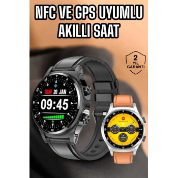 Akıllı Saat Titreşimli Pusula Nabız ve Tansiyon Ölçer NFC Uyumlu