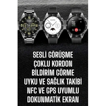 Akıllı Saat Titreşimli Pusula Nabız ve Tansiyon Ölçer NFC Uyumlu