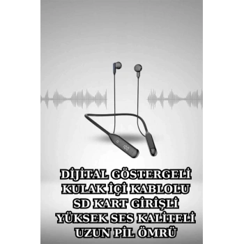 Alarm ve Titreşim Özellikli Akıllı Saat ve Mikrofonlu Kablolu Bluetooth Kulaklık 60 Saat
