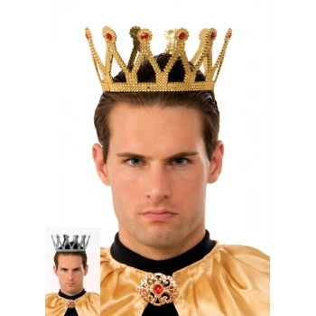 Altın Renk Çocuk ve Yetişkin Uyumlu Kral Tacı (5324)