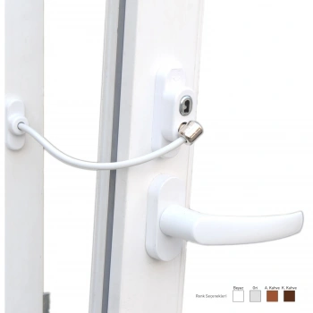 Anahtarlı Halatlı Pvc Kapı Pencere Emniyet Kilidi (5324)