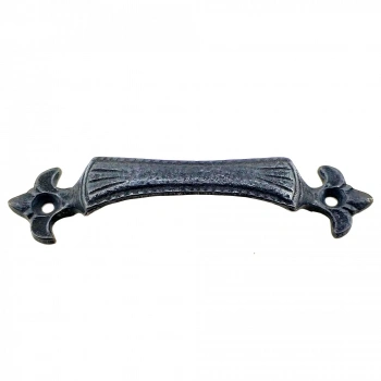 Antika Tarz Dekoratif Pirinç Lale Mobilya Kulbu - 27x115 Mm, Oksit