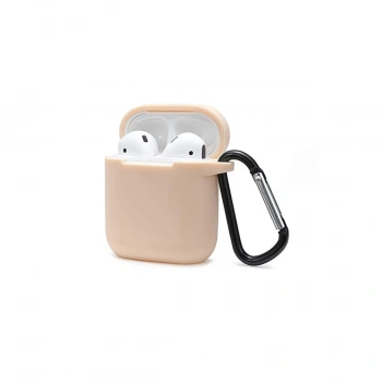 Apple Airpods 2 (2.nesil) Sert Silikon Kılıf - Bej