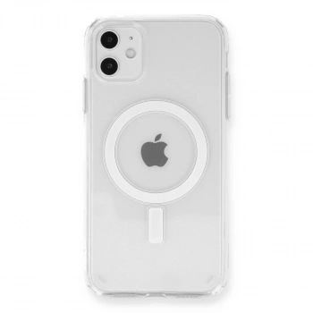 Apple İphone 11 Kılıf Magneticsafe Şeffaf Silikon - Şeffaf