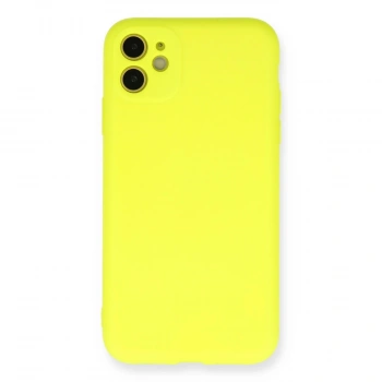 Apple İphone 11 Kılıf Nano İçi Kadife Silikon - Sarı