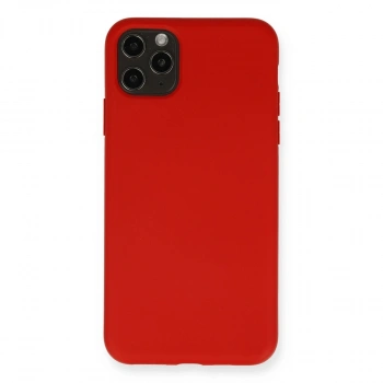 Apple İphone 11 Pro Max Kılıf Nano İçi Kadife Silikon - Kırmızı