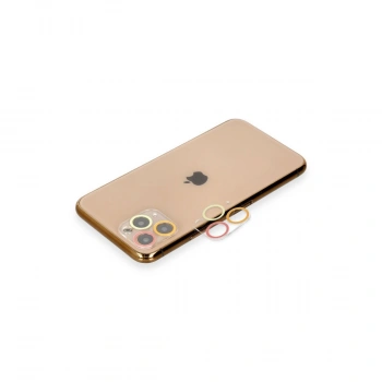 Apple İphone 11 Pro Renkli Kamera Lens Koruma Cam - Turuncu-kırmızı