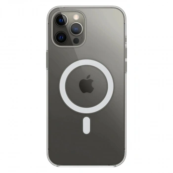 Apple İphone 12 Pro Max Kılıf Magneticsafe Şeffaf Silikon - Şeffaf