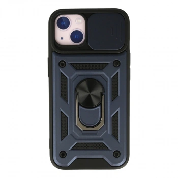 Apple İphone 13 Kılıf Pars Lens Yüzüklü Silikon - Lacivert
