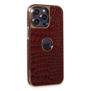 Apple İphone 13 Pro Max Kılıf Snake Kapak - Bordo