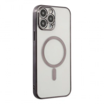 Apple İphone 14 Pro Kılıf Magneticsafe Lazer Silikon - Siyah