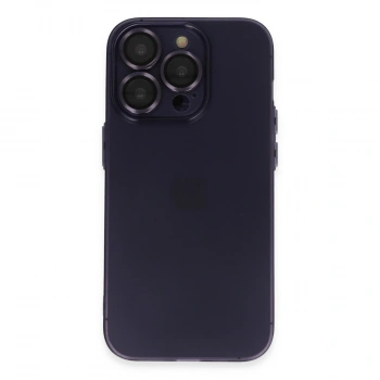 Apple İphone 14 Pro Max Kılıf Luko Lens Silikon - Derin Mor