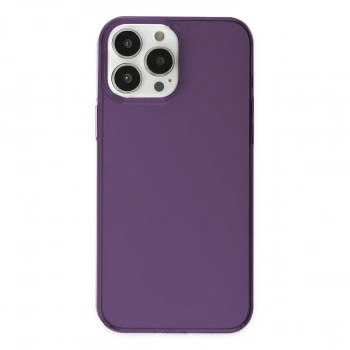 Apple İphone 14 Pro Max Kılıf Pc Sert Şeffaf Kapak - Mor