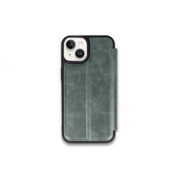 Apple İphone 15 Kılıf Flip Cover - Koyu Yeşil