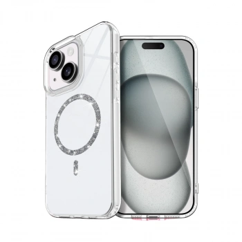 Apple İphone 15 Plus Live Diamond Magsafe Kapak - Şeffaf