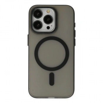Apple İphone 15 Pro Max Kılıf Lodos Magneticsafe Mat Kapak - Siyah