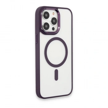 Apple İphone 15 Pro Max Kılıf Room Magneticsafe Silikon - Derin Mor