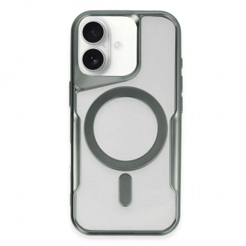 Apple İphone 16 Plus Kılıf Boyi Magsafe Silikon Kapak - Yeşil