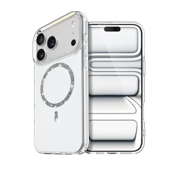 Apple İphone 17 Pro Max Live Diamond Magsafe Kapak - Şeffaf