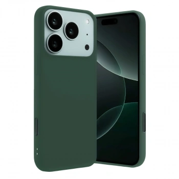 Apple İphone 17 Pro Nano İçi Kadife Silikon - Koyu Yeşil