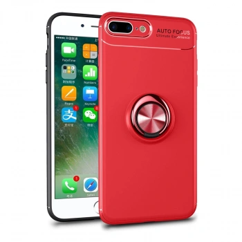 Apple İphone 7 Plus Kılıf Range Yüzüklü Silikon - Kırmızı