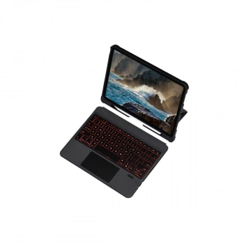 Apple T5209d İpad Pro 12.9 (2021) Kılıf İnter Ledli Klavyeli Tablet Kılıfı - Siyah