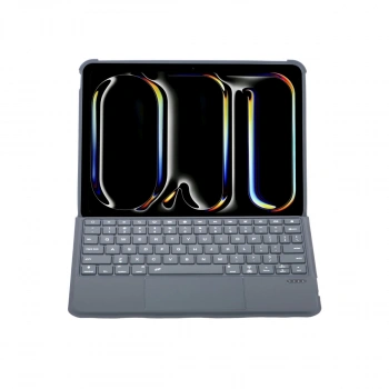 Apple T5504d İpad Pro 11 (2024) Kılıf Palermo Ledli Klavyeli Standlı Tablet Kılıfı - Siyah