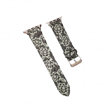 Apple Watch 42mm Creeper Desenli Kordon (SAAT DEĞİLDİR) - Siyah