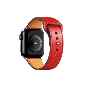 Apple Watch 42mm Kr415 Luaz Deri Kordon (SAAT DEĞİLDİR) - Kırmızı