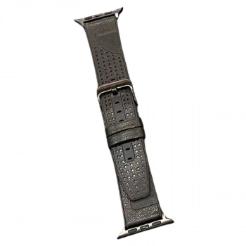 Apple Watch 45mm Buff Deri Kordon (SAAT DEĞİLDİR) - Siyah