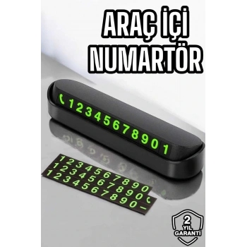 Araba Park Numaratörü Araç İçi Numaralık Değiştirilebilir Çevirmeli Mini