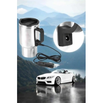 Araç İçi Çelik Su Isıtıcı Termos Bardak Çakmak Girişli Kupa Görünümlü