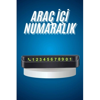 Araç İçi Numaratör Numaralık Oto Cam Kartı Fosforlu Numaratör