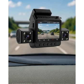Araç Ön Arka İç Kamera Sistemi Full HD Hareket Sensörlü Kayıt Cihazı