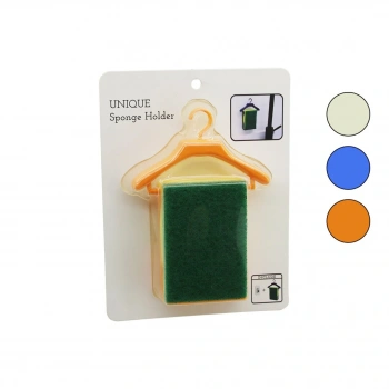 ASKI STANDLI RENKLİ PLASTİK - YAPIŞKANLI BULAŞIK SÜNGERİ 16X11X3.4CM (5324)