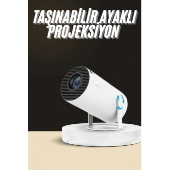 Ayaklı Projeksiyon Taşınabilir Mini Projektör Sinema Projektörü Android