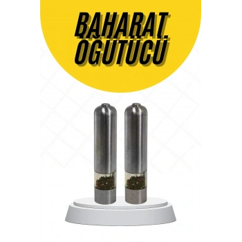 Baharat Öğütücü Paslanmaz Ayarlanabilir Otomatik Pilli Işıklı Tuz & Karabiber